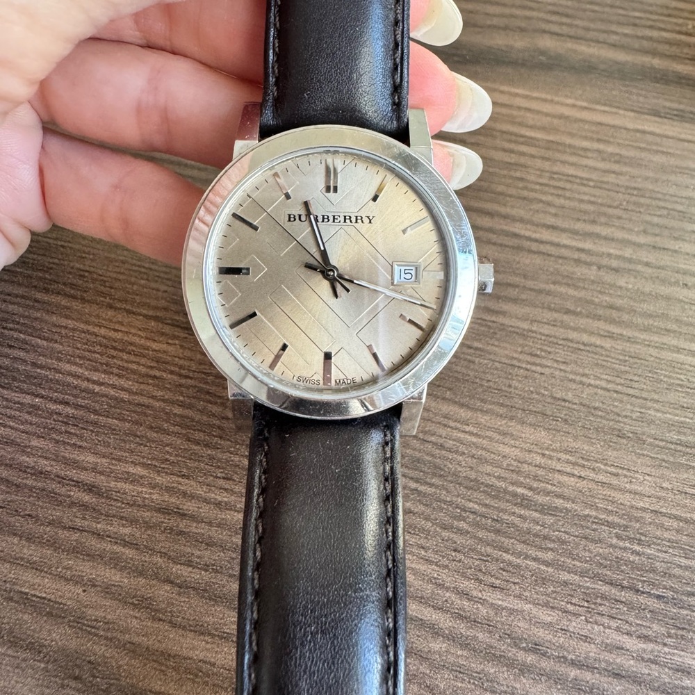 Burberry Silver and Black Watch